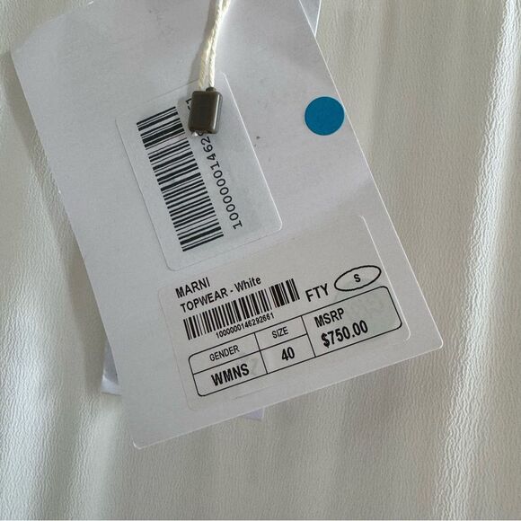 MARNI Peplum Blouse Size 4 Silk Blend Short Sleeve Color Block Semisheer - Picture 8 of 14